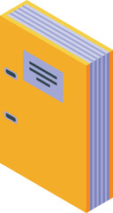 Yellow office folder standing up with papers inside is storing documents for an organized workspace