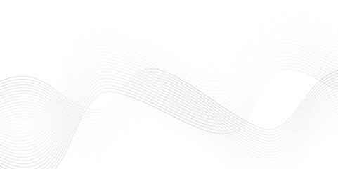 White wave curve lines banner background design. Abstract soft wave lines dynamic flowing gray light isolated background. Vector Illustration of the gray pattern of lines. Black stripes on white .