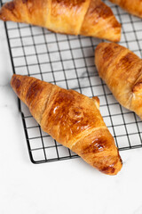 freshly baked delicious croissants, pastries