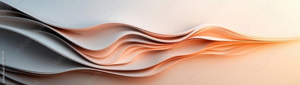 Poster a mesmerizing abstract design featuring flowing waves of soft colors, creating a sense of tranquilit