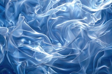 Fototapeta premium Abstract Flowing Blue Silks: Mesmerizing Wave-Like Patterns with Ethereal Glow