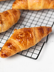 freshly baked delicious croissants, pastries