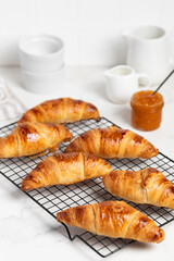 freshly baked delicious croissants, pastries