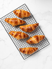 freshly baked delicious croissants, pastries