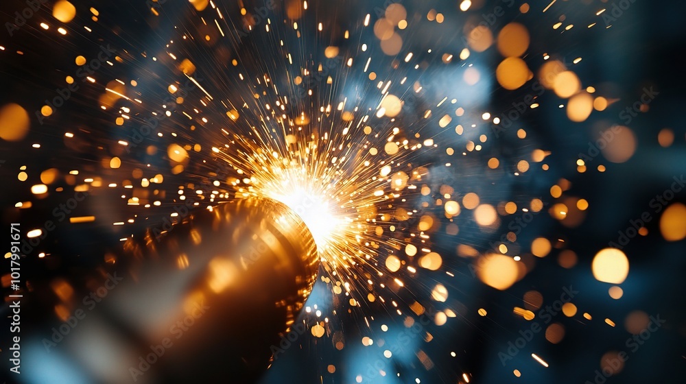 Aufkleber dynamic spark explosion with glowing particles