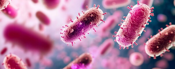 Dangerous bacteria in communal areas, biohazard risk, 3D illustration