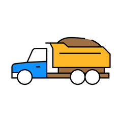 gravel truck civil engineer line icon vector. gravel truck civil engineer sign. isolated symbol illustration