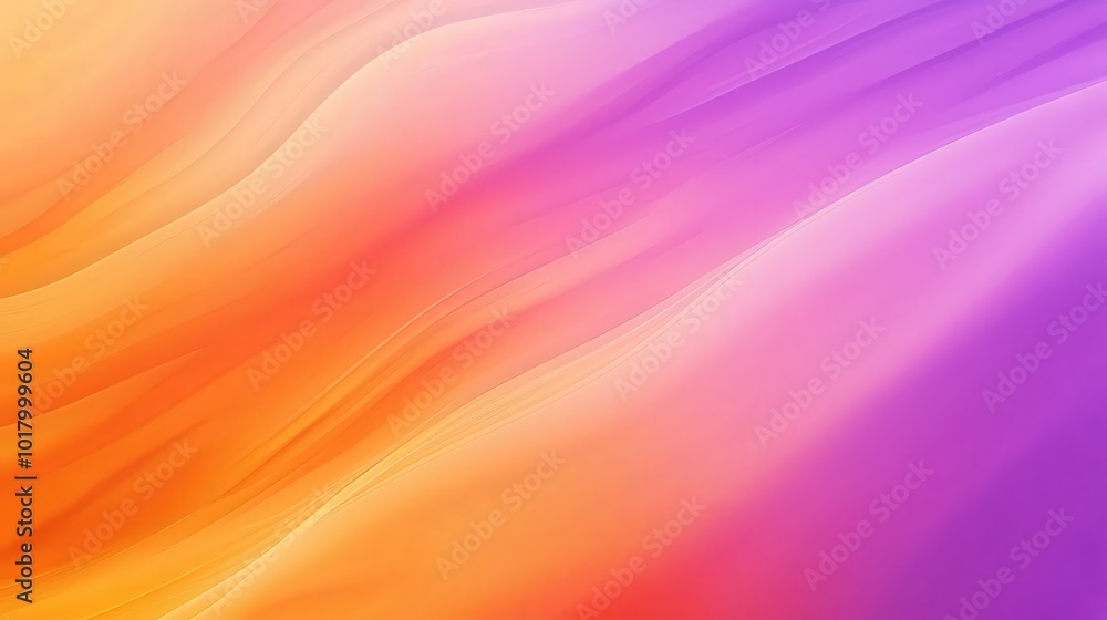 Poster soft, flowing waves of orange and purple create a vibrant, abstract background that enhances a calm 