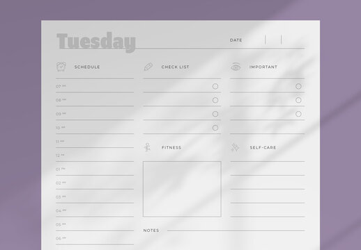 Daily Planner With Sketchy Icons