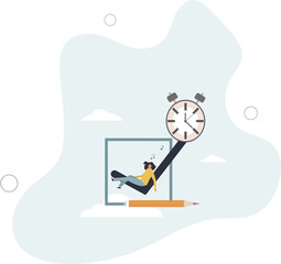 Easy completed task or finish work within deadline, efficiency or productivity,flat design with people.