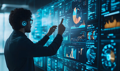 Futuristic Business Collaboration: AI-Driven Strategies, Augmented Reality Insights, Virtual Reality Simulations, and Holographic Financial Data for Smart Office Innovation