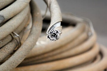 high-voltage power cable in the power station