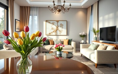 The Heart of Home: Modern Living Room with Fireplace