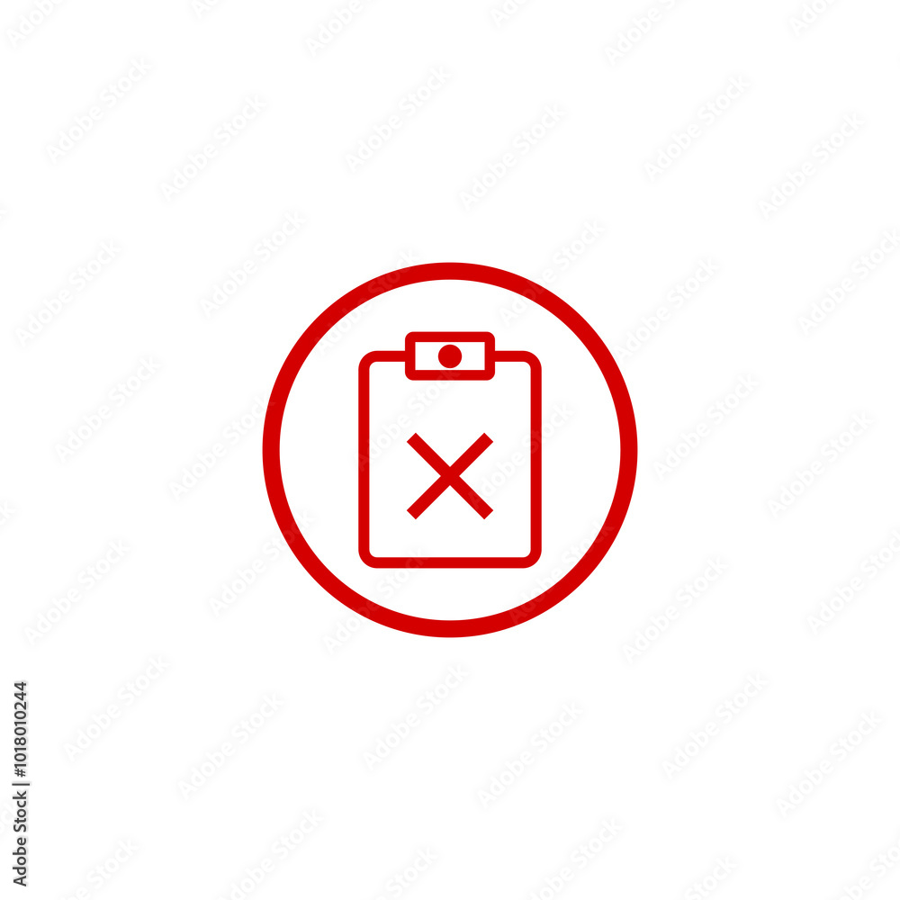 Poster x list icon isolated on transparent background
