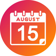 15 August Vector Icon Design