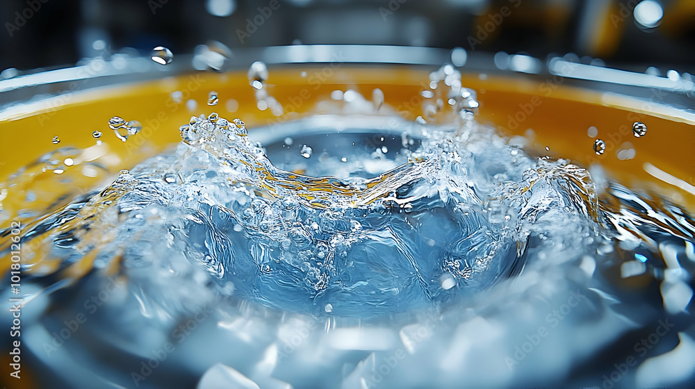 Poster close-up of water splashing in a circular motion.