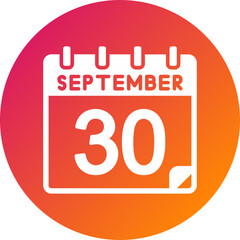 30 September Vector Icon Design