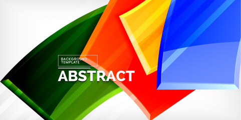 Obraz premium Vector abstract color geometric shapes. Illustration For Wallpaper, Banner, Background, Card, Book Illustration, landing page