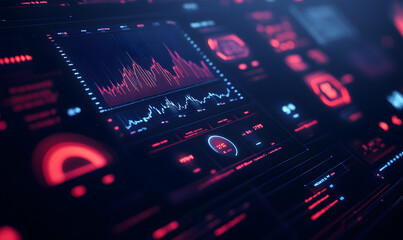 Futuristic Stock Market Chart with Glowing Data or Dynamic Financial Timeline for graphic background