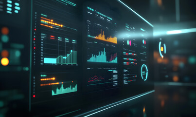 Futuristic Stock Market Chart with Glowing Data or Dynamic Financial Timeline for graphic background