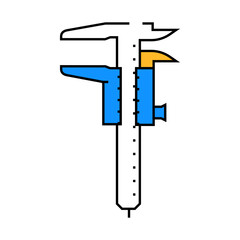 caliper tool work line icon vector. caliper tool work sign. isolated symbol illustration
