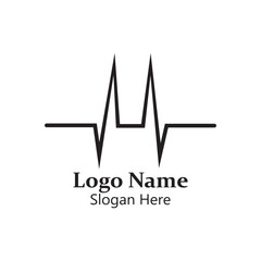 Heartbeat Logo Icon Vector Illustration