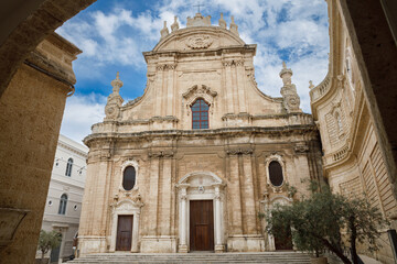 Cathedral Maria Santissima della Madia (Basilica Cattedrale Maria Santissima della Madia) in old town Monopoli, Puglia, Italy . Region of Apulia