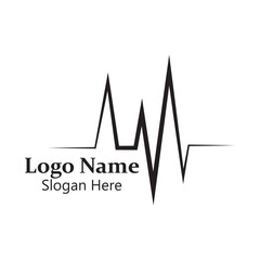 Heartbeat Logo Icon Vector Illustration
