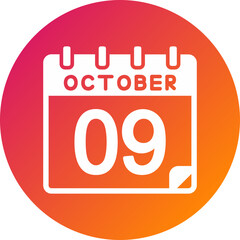 9 October Vector Icon Design
