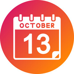 13 October Vector Icon Design