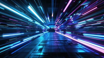 Fototapeta premium Neon Lights Tunnel