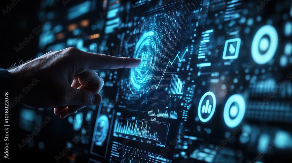 Poster digital interaction with data visualization interface