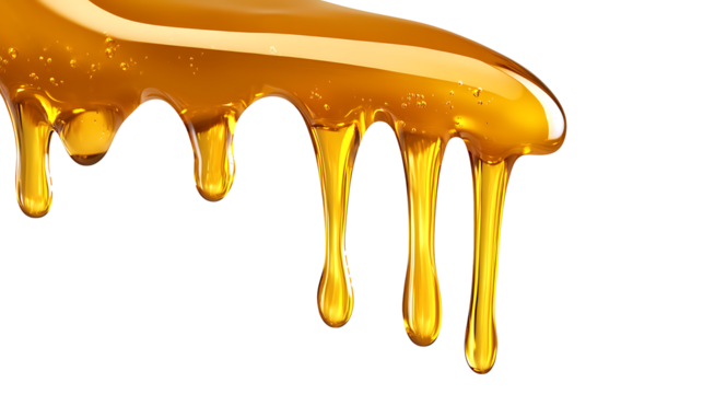 Honey dripping, isolated on a transparent background