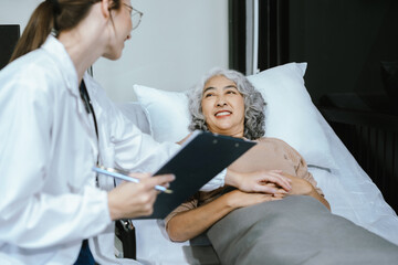 Fototapeta premium Hospital and its specialist doctors take care of patient with expertise, advice, discussion and fostering confidence.