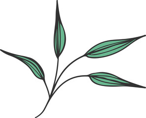 Obraz premium hand drawn abstract floral tree branch illustration