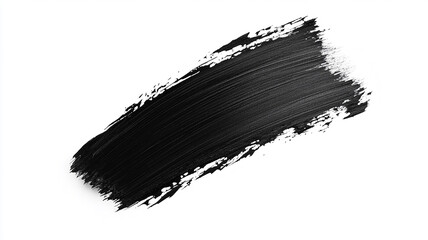 Black oil brush stroke paint isolated on a white background
