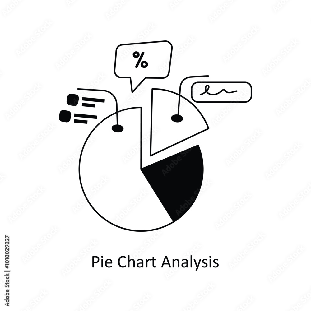 Poster pie chart analysis concepts style illustration. eps 10 file