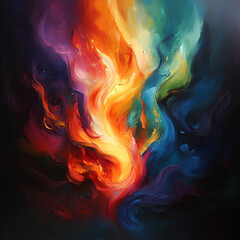 Abstract Fire Painting   Flames of Passion  Energy  and Creativity