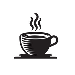 Obraz premium Coffee cup silhouette vector. Teacup vector design. Hot coffee cup logo, icon.