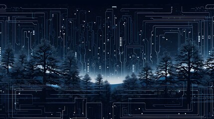 
Cyber winter background, copy space for text