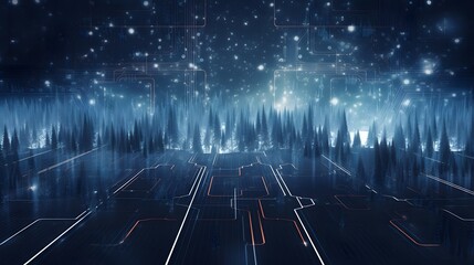 
Cyber winter background, copy space for text