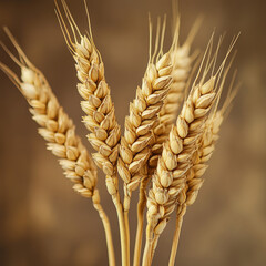 Ears of wheat close-up.Cereal crops.Illustration.