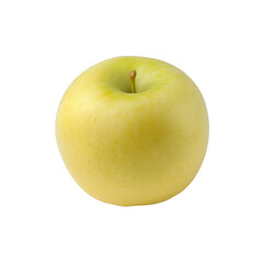 Single Yellow Apple on White Background