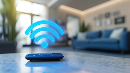 Wireless internet connection on the table in living room