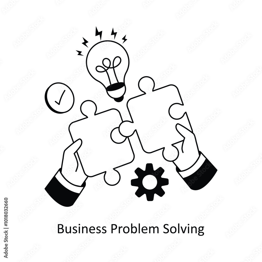 Poster business problem solving concepts style illustration. eps 10 file