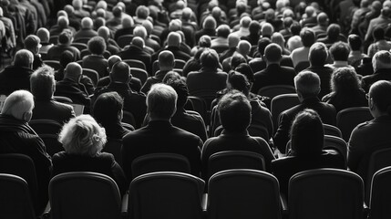 Fototapeta premium Audience listens to the lecturer at the conference hall