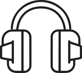Headphone outline silhouette icon vector