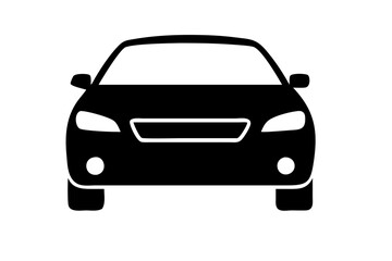 Fototapeta premium Passenger car. Black and white Vector icon.