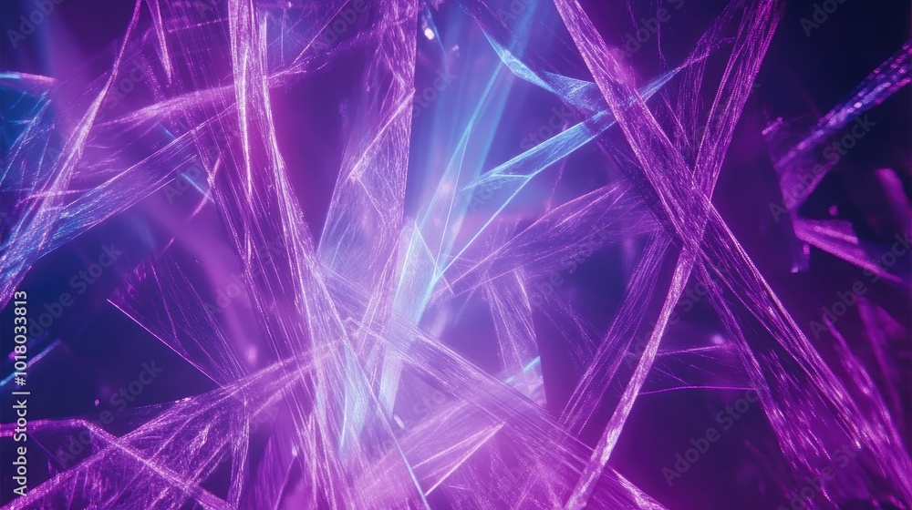 Poster close-up of a laser beam experiment, showcasing the principles of light refraction and diffraction.