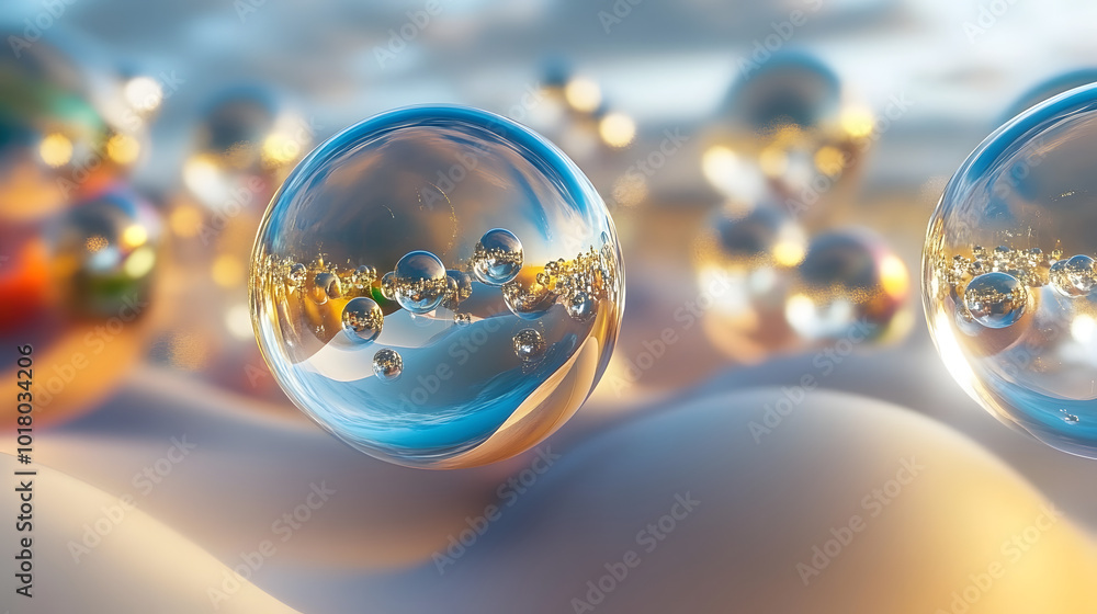 Poster dynamic spheres in motion: abstract composition with energetic movement
